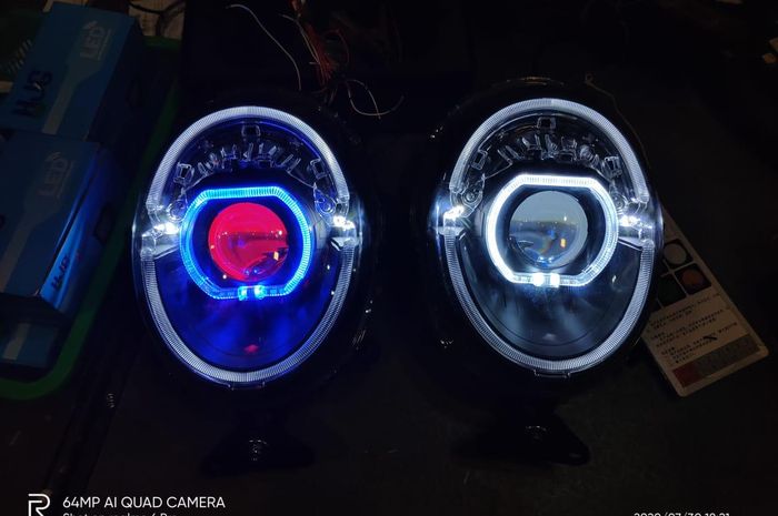 Headlamp projie custom untuk Honda Scoopy.