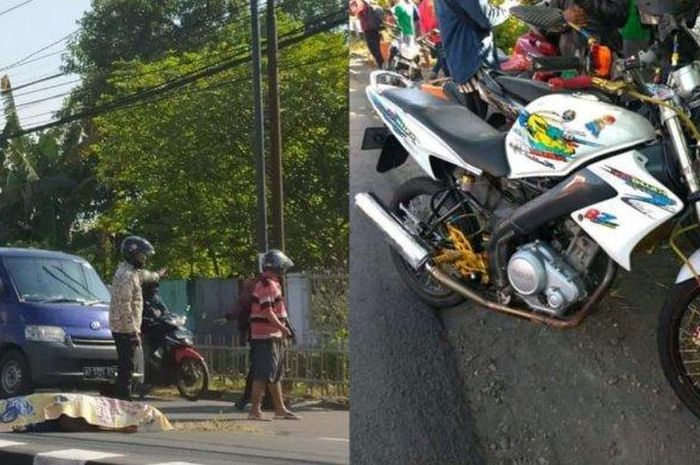 Kecelakaan antara Yamaha NMAX dan V-Ixion 