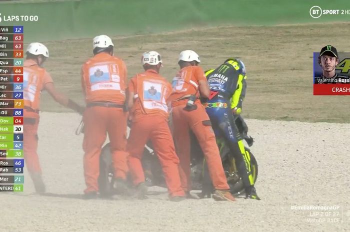 Valentino Rossi crash di MotoGP Emilia Romagna 2020