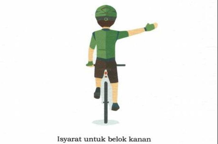 Isyarat pesepeda untuk belok ke kanan