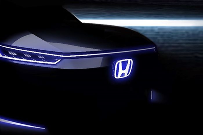 Siluet mobil listrik konsep Honda yang akan diperkenalkan pada ajang pameran otomotif Beijing International Automotive Exhibition 2020. 