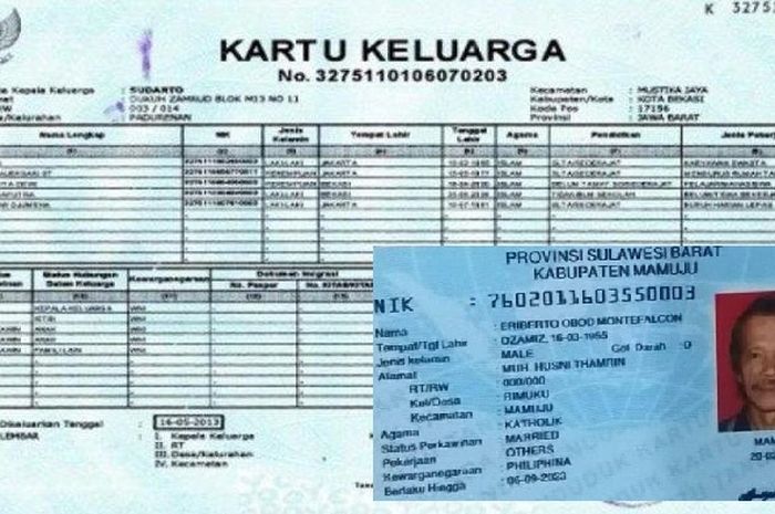 Ilustrasi nomor KTP dan KK untuk dapat bantuan pemerintah