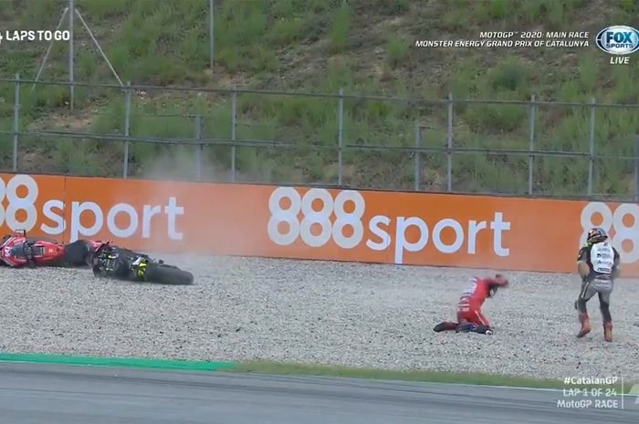 Andre Dovizioso terlibat insiden dengan Johann Zarco di MotoGP Catalunya 2020