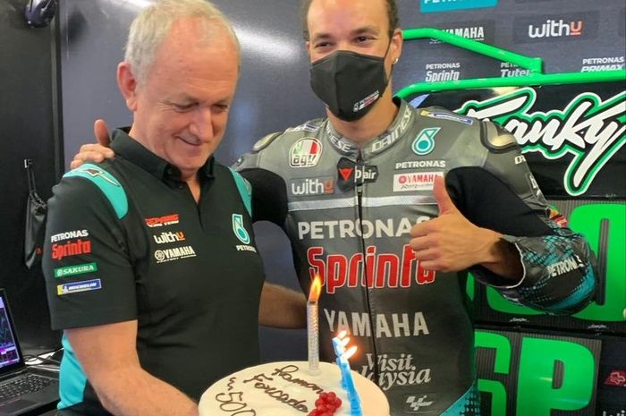 Ramon Forcada (kiri) bersama Franco Morbidelli (kanan)