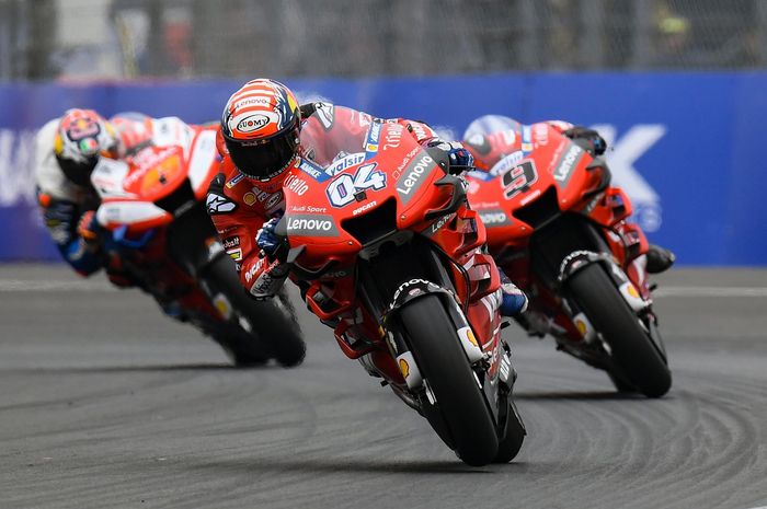 Jangan lupa ada perubahan jadwal MotoGP Perancis 2020. (dalam foto: Andrea Dovizioso dalam laga MotoGP Perancis 2019.).