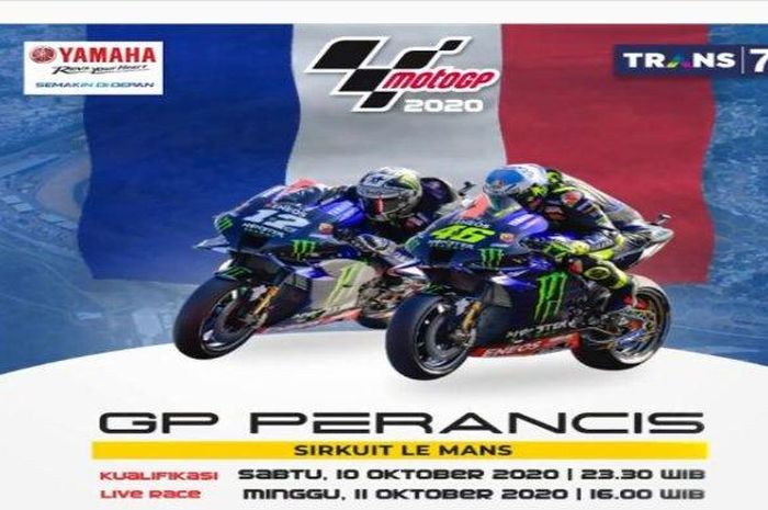 MotoGP Prancis 2020 di Sirkuit Le Mans, Live TRANS 7 