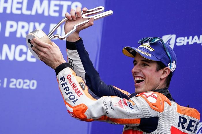 Alex Marquez berhasil finish ke dua pada MotoGP Prancis 2020, Minggu (11/10).