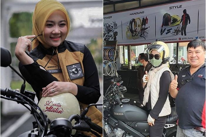 Istri Gubernur Jawa Barat, Atalia Praratya membeli sebuah Yamaha XSR 155 di Bandung.