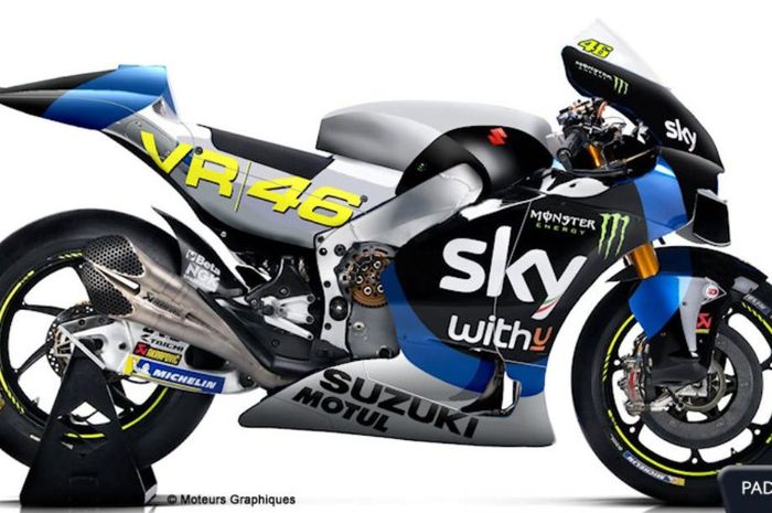 Heboh, beredar foto desain motor tim milik Valentino Rossi VR46 yang menjadi tim satelit Suzuki di kelas MotoGP.