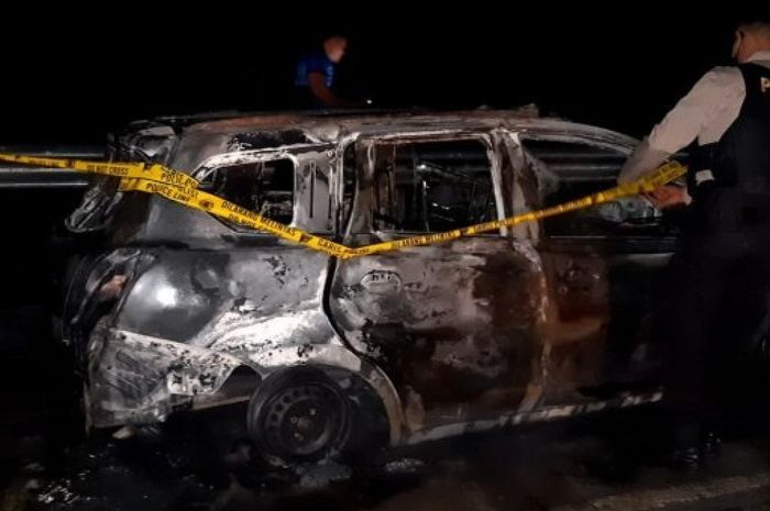 Datsun GO terbakar habis di Mamuju, Sulawesi Barat