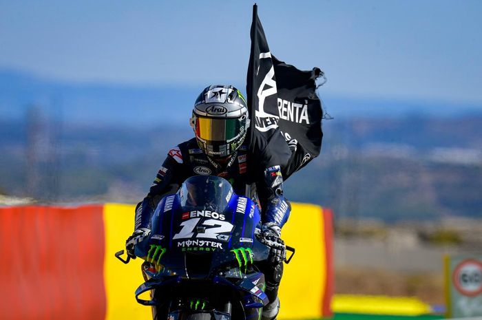 tak raih podium di MotoGP Aragon 2020, Maverick Vinales tetap kibarkan bendera.