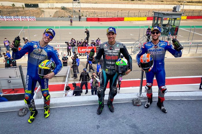 MotoGP Teruel 2020 berhasil dimenangi Franco Morbidelli dengan Alex Rins dan Joan Mir di posisi dua dan tiga.