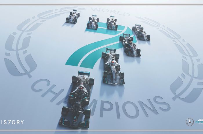 Tujuh gelar juara dunia beruntun sudah diraih oleh Mercedes sejak 2014. 