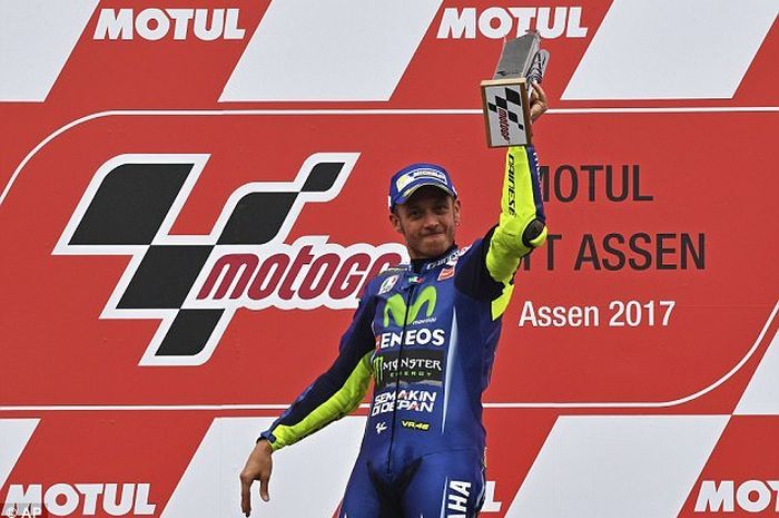 Podium satu di MotoGP Belanda 2017 jadi kemenangan terakhir Valentino Rossi hingga musim 2019.