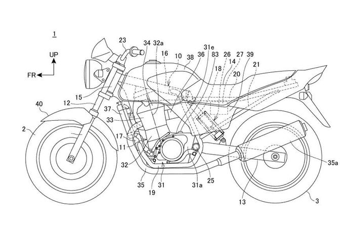 Honda patenkan desain baru yang diduga Honda CB250