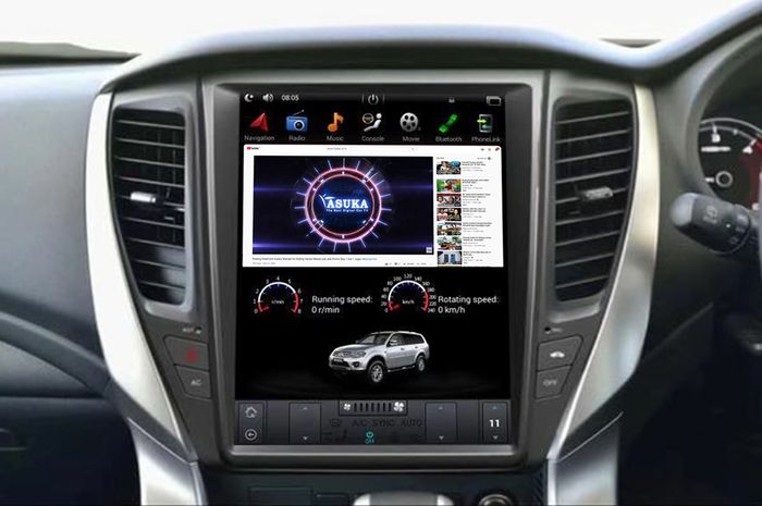 Head unit Mirai M-652A, second brand Asuka untuk Mitsubishi Pajero Sport