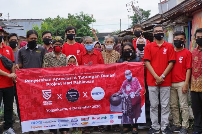 Tim CoverSuper berkolaborasi dengan komunitas Ketimbang Ngemis Yogyakarta (KNY) dan Inspira Foundation, gelar program donasi untuk pahlawan masa kini