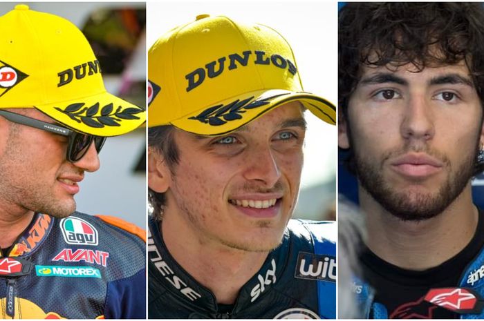 Tiga pembalap rookie Ducati, Jorge Martin (kiri), Luca Marini (tengah) dan Enea Bastianini (kanan).