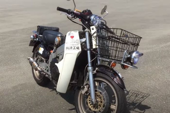 Honda Super Cub dicangkok mesin CBR250RR empat silinder, ambyar enggak nih waktu ngebut?