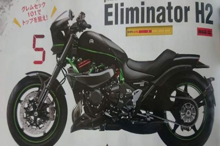 beredar renderan Kawasaki Eliminator H2, apakah bakal gendong mesin Supercharged?