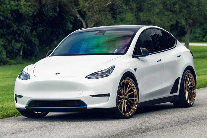 Modifikasi Tesla Model Y lebih ganteng pasang Pelek Vossen