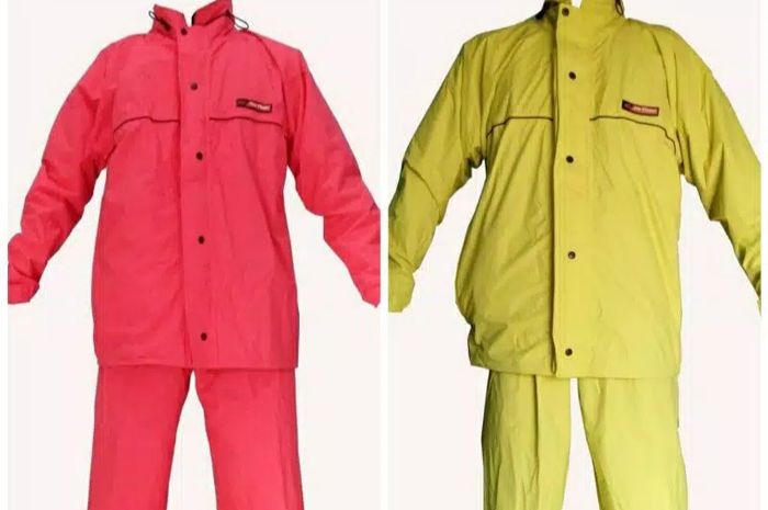 Jas hujan berbahan taslan harga Rp 200 ribuan