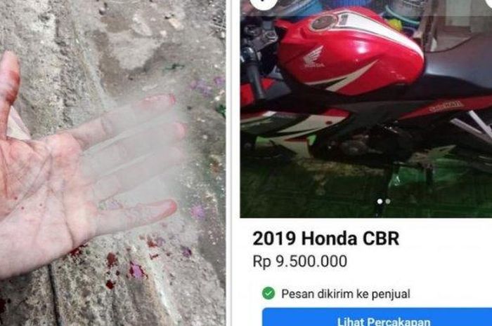 Honda CBR150R gagal dipinang malah terluka di tangan