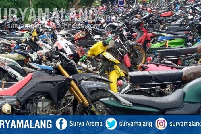 Ratusan motor terjaing razia balap liar di Malang