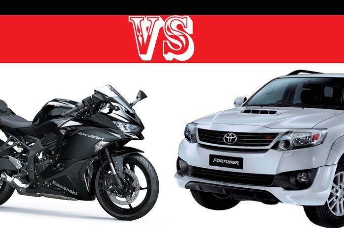 Viral di medsos balap liar Kawasaki ZX-25R vs Toyota Fortuner