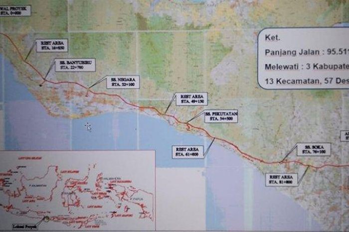Gambaran peta jalur jalan tol Gilimanuk-Mengwi.