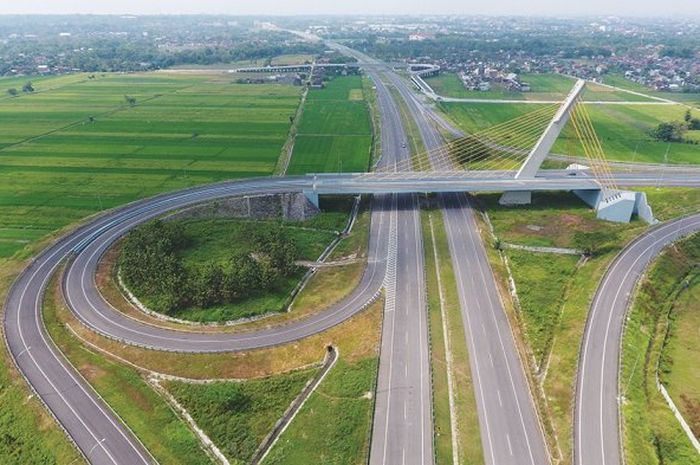 ilustrasi foto udara jalan Tol Solo di Ngemplak, Boyolali, Jawa Tengah.