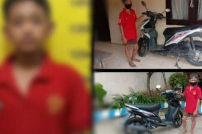 Bocah 11 tahun yan melakukan aki pencurian motor