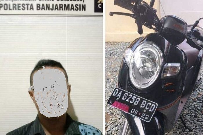 Honda Scoopy, barang bukti pencurian yang dilakukan MA di wilayah hukum Polsek Banjarmasin Barat