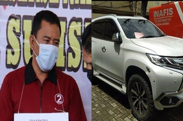 Taufik Hidayat alias Opek dan Mitsubishi Pajero Sport miliknya yang ngaku cuma sebagai buruh sadap karet tapi bawa 25 kg sabu