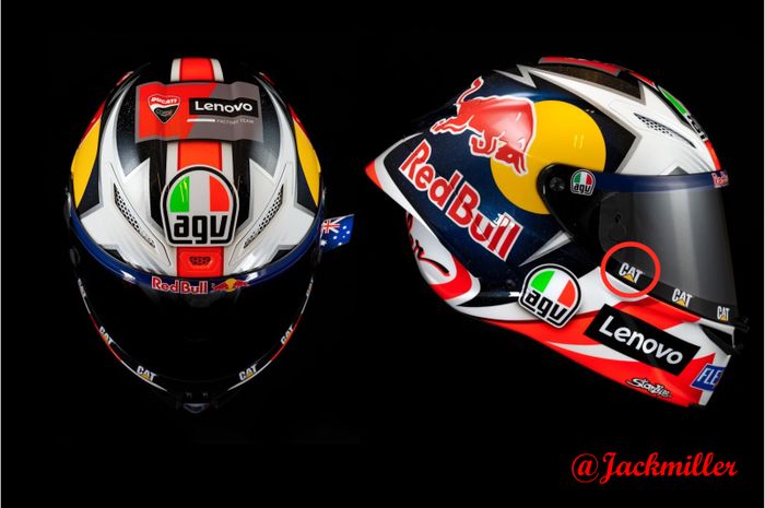 livery helm AGV Pista GP RR milik Jack Miller untuk MotoGP 2021. 