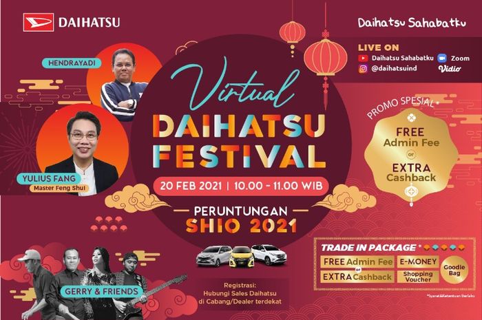 Virtual Daihatsu Festival siap temani akhir pekan Sahabat pada Sabtu (20/2/2021).