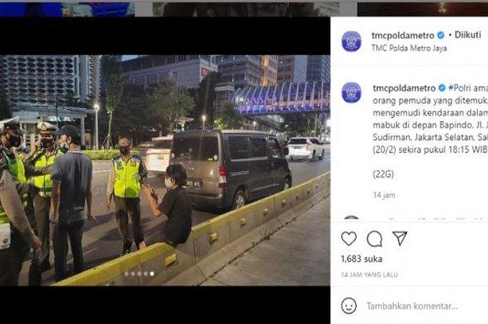 Dua pemuda yang mengemudikan Daihatsu Gran Max dicegat polisi