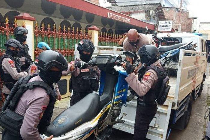 Suzuki Satria 2-tak hasil sitaan Polresta Solo.