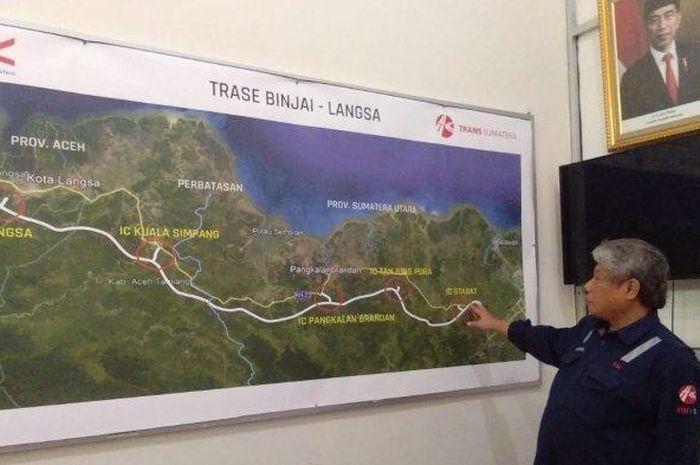 Peta proyek pembangunan jalan tol Binjai-Langsa.