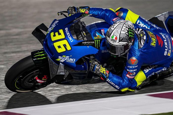 Rekan Alex Rins di Suzuki Ecstar, Joan Mir saat tes pramusim Qatar di MotoGP 2021.