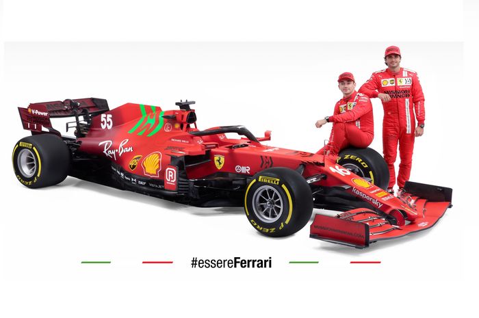 Ada warna hijau mencolok di mobilbaru Ferrari SF21, Charles Leclerc dan Carlos Sainz kaget