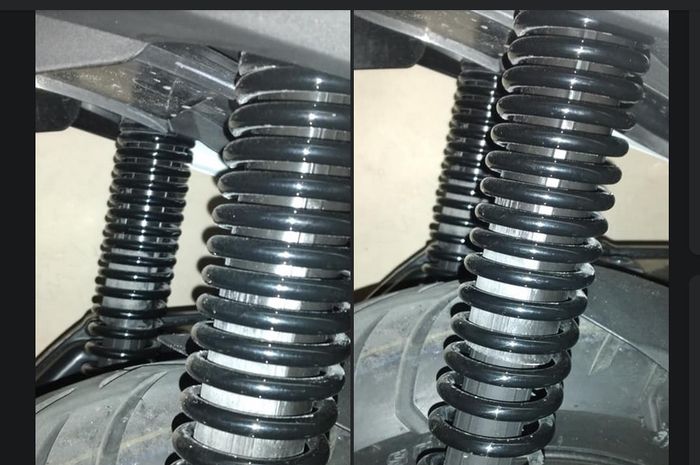 Sokbreker belakang baret di Honda PCX 160 milik pengguna