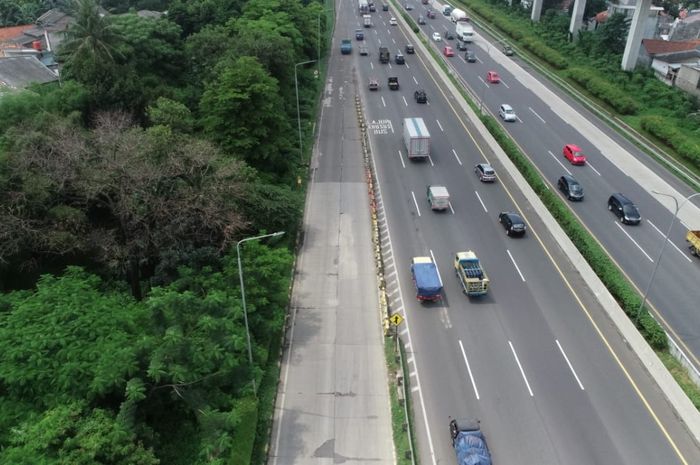 Ilustrasi uji coba rekayasa lalu lintas Jalan Tol Jagorawi