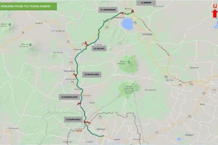 Ilustrasi trase jalan tol Yogyakarta-Bawen