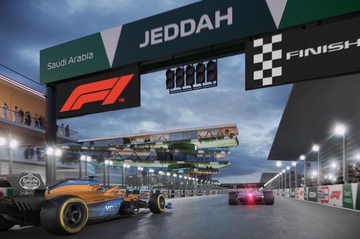 Gambar ilustrasi sirkuit jalan raya kota Jeddah F1 Arab Saudi 2021