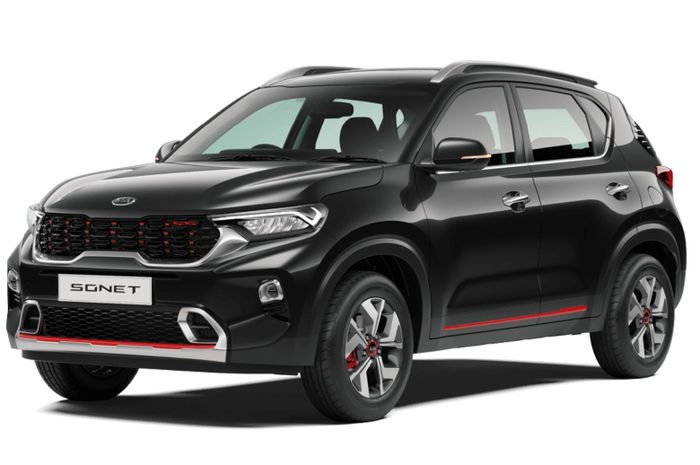 KIA Sonet varian aurora black pearl yang gagah dan elegan.