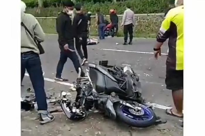 Salah satu Honda Vario yang terlibat kecelakaan di Ciater
