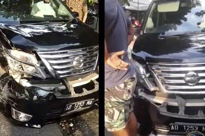 Nissan Serena yang ikut kecelakaan beruntun di Polokarto, Sukoharjo, Jawa Tengah, (11/4/21)