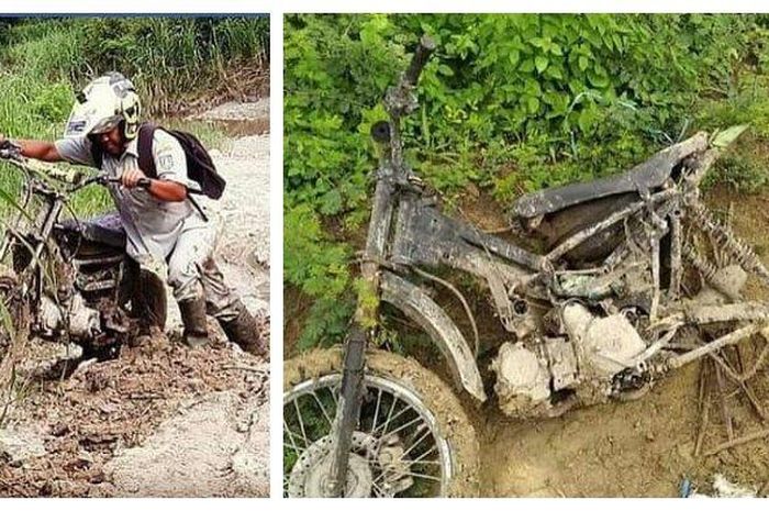 Perjuangan Andik Santoso, guru honorer di Jombang, Jawa Timur yang tiap hari lewati medan berat demi mengajar di SD Negeri Jipurapah 2, Kedung Dendeng, Plandaan, Jombang, Jatim