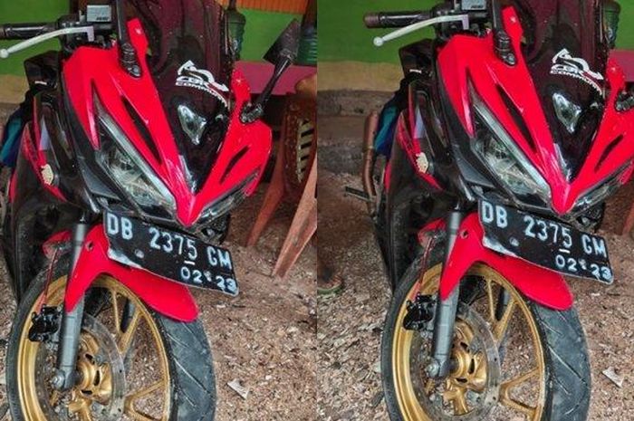 Honda CBR150R yang terlibat kecelakaan tunggal